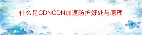 什么是CDNCDN加速防护好处与原理