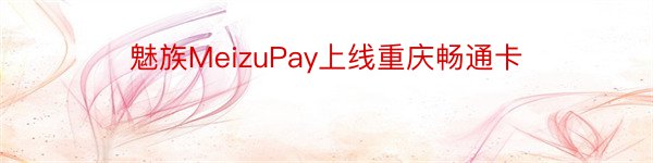 魅族MeizuPay上线重庆畅通卡