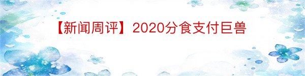 【新闻周评】2020分食支付巨兽